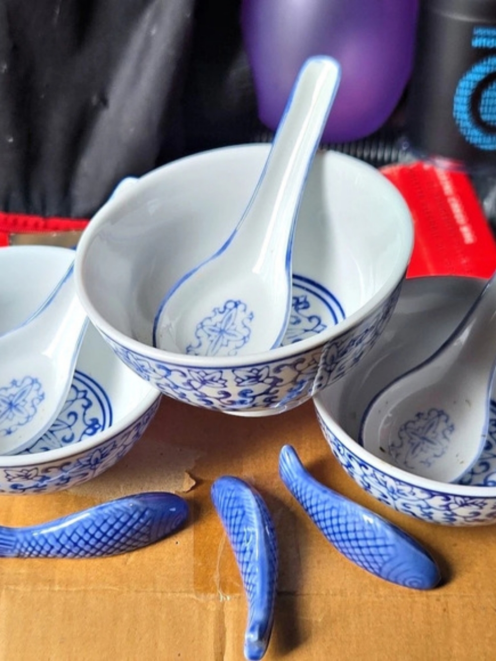 Blue & White Floral Dinnerware Set
